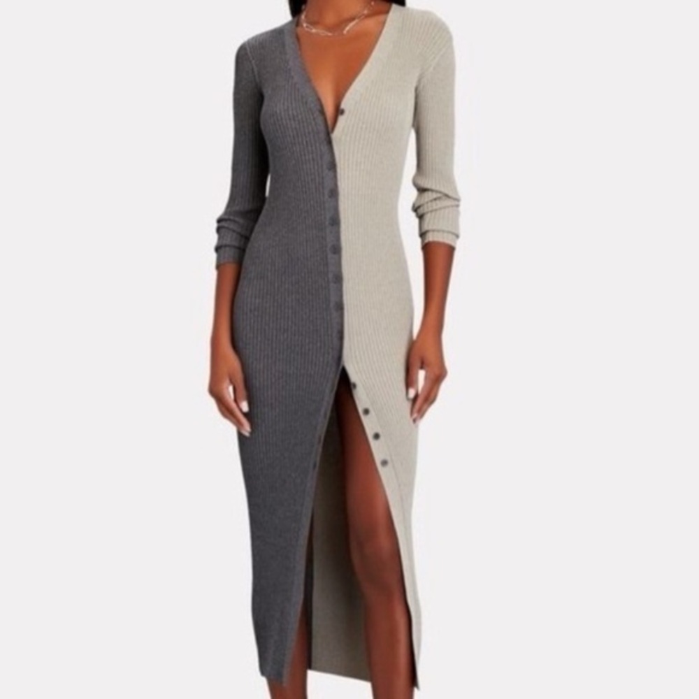 STAUD soho long ribbed dress